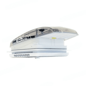 CLARABOYA EXTRAFAN TRANSPARENTE 40X40CM CON VENTILADOR/MOSQUITERA/OSCURECEDOR  (REF. AER503)