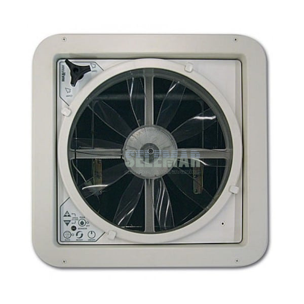 CLARABOYA MAXXFAN DELUXE NEGRA 40X40CM CON VENTILADOR/MOSQUITERA (REF. AER151) - Imagen 2